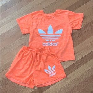 Adidas neon orange outfit